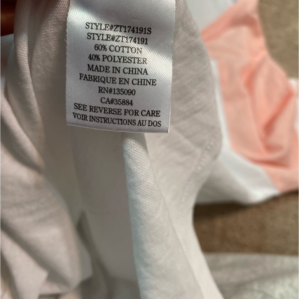 {Z Supply} The Varsity White and Peach Baseball Tee ~ Size XS - Picture 13 of 16